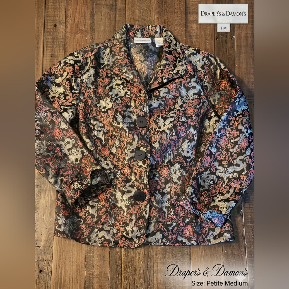 Women's Brocade Blazer with Intricate Patterns